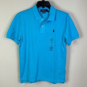 Polo by Ralph Lauren NWT Bright Highlighter Blue Polo Shirt in Size 14/16